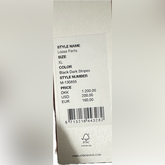 HAN KJOBENHAVN Black Loose Trousers - Black Dark Stripes - Picture 7 of 7